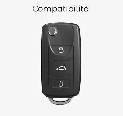 Immagine prodotto di Custodia per chiavi auto, 3 pulsanti, colore rosso, compatibile con Volkswagen, protezione contro i graffi