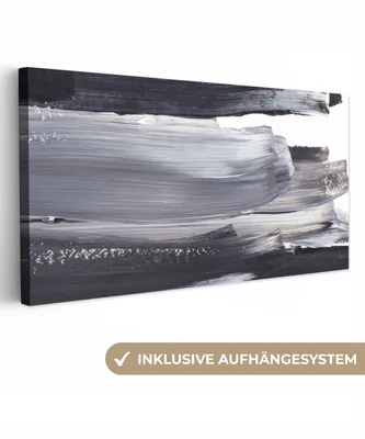Obrázek produktu pro OneMillionCanvasses® - Plátno - Barva - Černá - Design, nástěnný obraz, nástěnná dekorace Obývací pokoj, 80x40cm