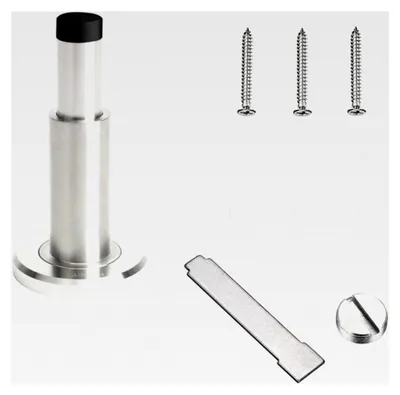 Produktbild von Türstopper aus Edelstahl mit Gummipuffer, verstellbar von 7 cm bis 10,8 cm, zur Wandmontage