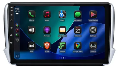 Produktbild von Android Autoradio 10 Zoll 128GB für Peugeot 2008 2013-2017 CarPlay Android Auto Navi Bluetooth DAB+ Rückfahrkamera
