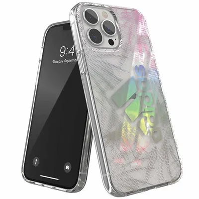 Imagen del producto de Funda para iPhone 13 Pro Max de 6.7 pulgadas, moldeada, de la marca Adidas, con diseño multicolor. Modelo: 47824