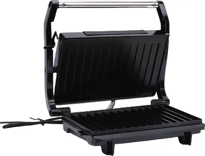 Obrázek produktu pro 800w Panini Press Gril se otevírá na 180 stupňů Elektrický gril na sendviče s deskami s povrchovou úpravou proti ulpívání na hamburgery a steaky EU zástrčka 220V