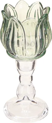 Produktbild von Eleganter Tulpenförmiger Glas Teelichthalter für Stimmungsvolle Dekoration, 2 Stück