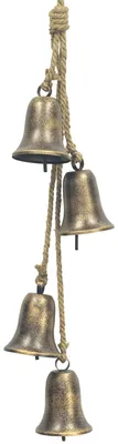 Weihnachtsglöckchen XXL, 3er-Set, Metall, Vintage, Rustikale Deko