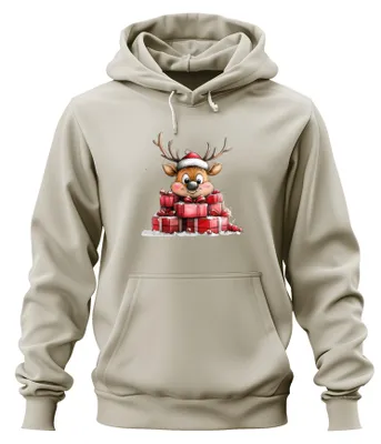 Immagine prodotto di Regali di Natale con renna Idea regalo per bambini Felpa con cappuccio unisex carina, Natura, M