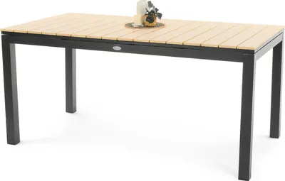 Produktbild von di volio Gartentisch Drena - Beige, mit verstellbarer Beinhöhe, 160x210 cm, Gartentisch - wetterfest & ausziehbar, aus Kunstholz und Aluminium