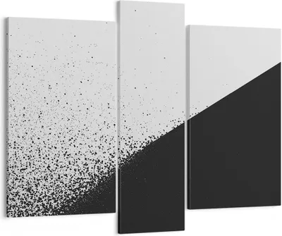 Produktbild von Bild auf Leinwand - Leinwandbild - 3 Teile - Schwarzweiß Hintergrund Geometrie - 95x80cm - Wand Bild - Wanddeko - Wandbilder - Leinwanddruck - Bilder - Wanddekoration - Leinwand bilder - CB95x80-4989