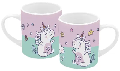 Keramikbecher Einhorn 250 ml, weiß, 10,5 x 8,5 cm