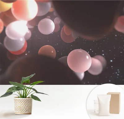 Produktbild von Fototapete  - 152x104 cm - Tapete - Wandtapete - Wandbilder  - Dekofolie - Tapete Folie - Wand - Dekoration - Wohnzimmer - Weltraumkugeln