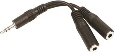 Obrázok produktu pre Sandberg MiniJack Splitter 1->2, 3.5mm TRS, Samec, 2x 3.5mm TRS, Samica, Čierna