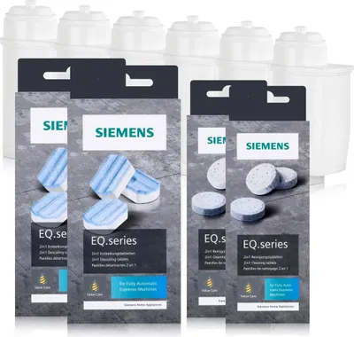 Produktbild von 2x Siemens EQ.series Pflegeset - Entkalker, Reiniger & Wasserfilter Brita Inten