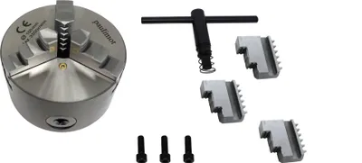 Produktbild von PAULIMOT 3-Backen-Futter für Drehbank, 100 mm mit 3-Loch-Aufnahme