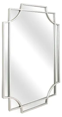Wandspiegel, silberfarben, Metall, 61 x 92 x 2 cm