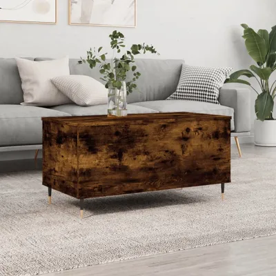 Zdjęcie produktu dla Maison Exclusive – stolik kawowy z dębu palonego 90 x 44,5 x 45 cm Materiał drewnopochodny