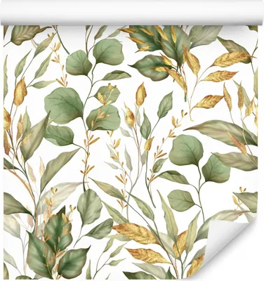 Produktbild von 10m VLIES TAPETE Rolle Aquarell Blätter Zweige Malerei Dekoration Wohnzimmer Natur Schlafzimmer 6472