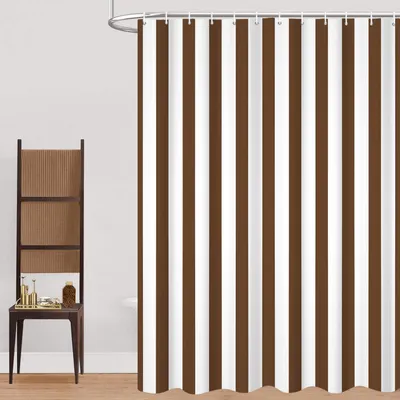 Zdjęcie produktu dla Solidchoice - Zasłona do kabiny prysznicowej, 180 x 200 cm, brązowa i biała, wodoodporna, można prać w pralce