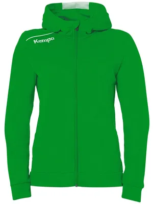 Productafbeelding van Kempa sportjas met capuchon, damesmodel, groen en wit, maat L