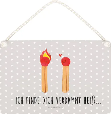 Produktbild von Mr. & Mrs. Panda holzbild Streichhölzer DIN A5 - Grau Pastell - Geschenk, Deko Wandbild, Schild, Türschild, Liebesbeweis, Holz, Freundin, Holzschild, Liebesgeschenk