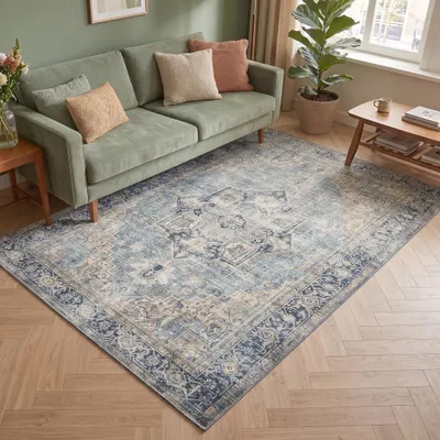 Produktbild von Volero - Teppich Vintage - Lugan Hellblau - 230x330 cm - Wohnzimmer, Esszimmer, Schlafzimmer - Klassik, Industrielle, Modern, Orientalisch