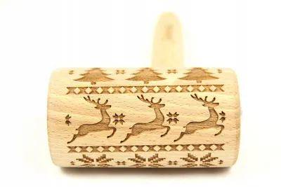 Produktbild von Folkroll Kinder Teigrolle Motiv Tannenbaum Schneeflocke Mini