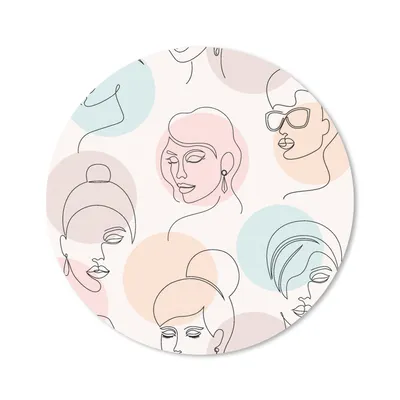 Produktbild von MuchoWow® Mauspad Mousepad Frauen - Pastell - Strichzeichnungen - Muster 40x40 cm - Mousepads - Maus Mat - Pad - Mausunterlage - Schreibtisch Accessoires