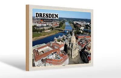 Produktbild von Holzschild Städte Dresden Deutschland Neustadt 30x20cm