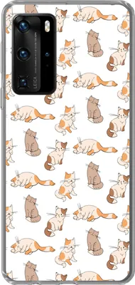 Produktbild von MuchoWow® Handyhülle Schutzhülle Hülle für Telefoonhoesje Huawei P40 Pro Muster - Katze - Kätzchen - Jungen - Mädchen - Kinder - Kinder Silikon Softcase Handy Hülle - Schutz