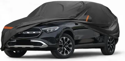 Produktbild von Autoabdeckung fš¹r Mercedes-Benz GLC 2015-2023 PEVA Spunlace Baumwolle Outdoor Voll Autoabdeckung Alle Wetter Wasserdicht Schutz mit Passagiertš¹r Rei?verschluss Schwarz