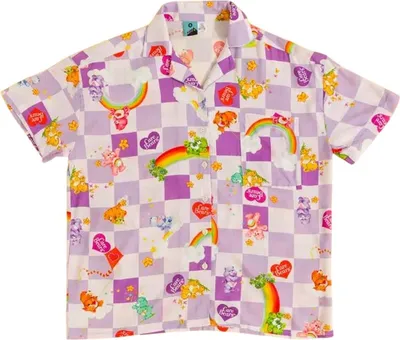 Image de Care Bears - Chemise unie homme/femme, boutonnée sur le devant, manches courtes TT785 (XL) (Violet)
