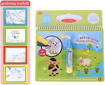 Immagine prodotto di Libro da colorare con penne acquerellabili per bambini – Regalo a tema fattoria