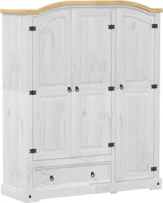 Produktbild von vidaXL Kleiderschrank Corona Weiß 151,5x52x186 cm Massivholz Kiefer
