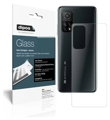 Obrázek produktu pro 2x ochranná fólie pro Xiaomi Mi 10T Pro zadní strana matná - Anti-Shock 9H fólie dipos Glass plastové sklo