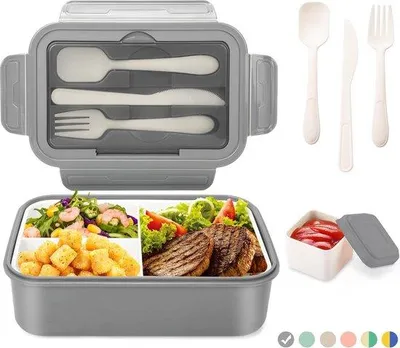 Obrázok produktu pre Občerstvovacia krabička Famanu Lunchbox Bento Box s 3 priehradkami – svetlozelená