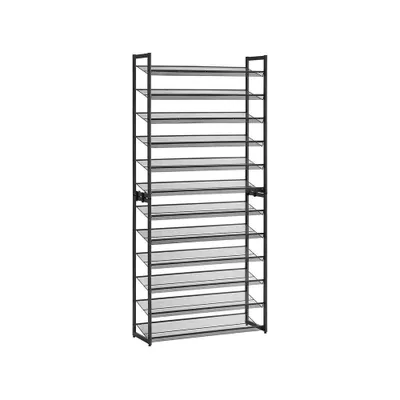 Obrázok produktu pre Stohovateľný regál na topánky IDA, 12 políc, 92,5x31x223cm, čierna