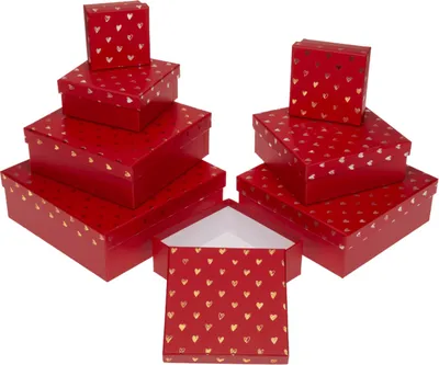 Produktbild von OOTB Rote Geschenkkartonage Shiny Hearts