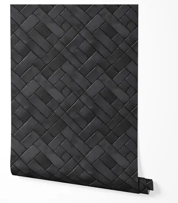 Produktbild von Selbstklebende Tapete Möbelfolie Flechtoptik Schwarz Lederoptik Geometrisch 3D Struktur Moderne Tapete Wohnzimmer Schlafzimmer Flur Küche Elegant Luxus Abwaschbar Hochwertig 5m x 0,5m