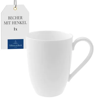 Produktbild von Villeroy & Boch – Royal Henkelbecher Weiß, Spülmaschinenfest, Mikrowellensicher, Tasse, Becher, Kaffeebecher, Porzellan, Kaffeetasse, Heißgetränkebech