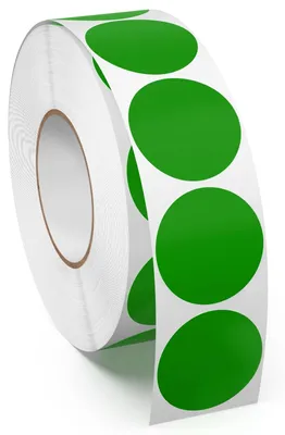Image de Autocollants ronds verts, diamètre 25 mm, 1000 pièces