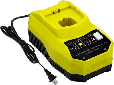 Immagine prodotto di Batteria di ricambio, capacità 6000 mAh, caricabatterie doppio incluso, compatibile con Ryobi, caricabatterie singolo UE