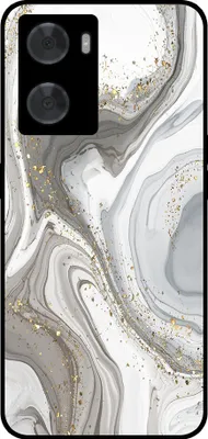 Zdjęcie produktu dla Etui na telefon Smartphonica odpowiednie dla Oppo A57 / A57s / A77 z marmurowym nadrukiem - Etui z TPU z marmurowym wzorem - Srebrne