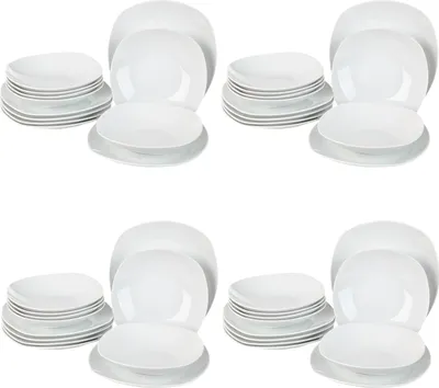 Produktbild von Tafelservice - Weiß - Porzellan - für 24 Personen - 48-teilig