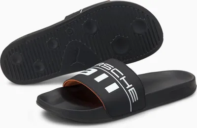 Produktbild von PUMA Uni Badeschuhe Badesandale Porsche Legacy Leadcat FTR Graphic Slides, Größe:EUR 39 - UK 6 - 25 CM, Farbe:Schwarz (Puma Black)