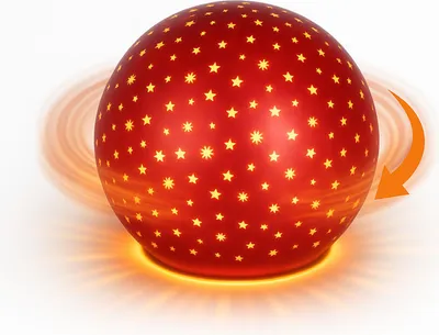 Produktbild von formano LED Deko-Kugel Drehend Rot 15 cm Glaskugel Timer 6h/18h Weihnachten Deko