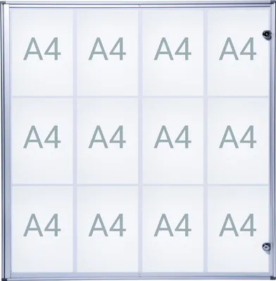 Zdjęcie produktu dla Gablota MAULextraslim format poziomy 12 x A4 aluminium 3,1 x 93 x 95,1 cm srebrny