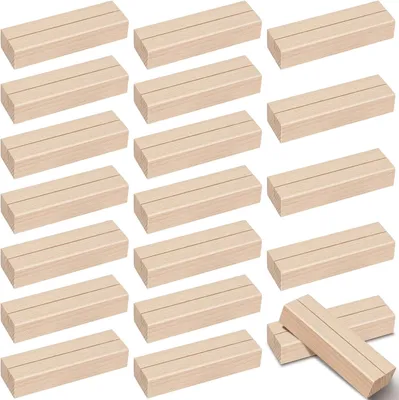 Produktbild von Set mit 20 multifunktionalen Kartenhaltern aus Holz für Menüs, Fotos, Tischnummern und Hochzeiten