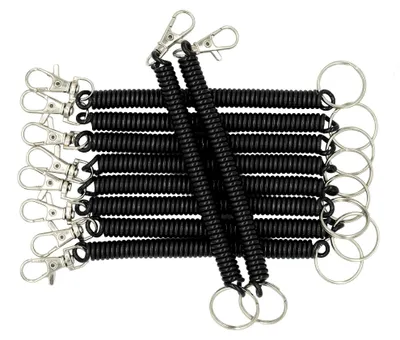 Immagine prodotto di 10 pezzi di cordoncino retrattile per portachiavi, colore nero