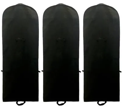 Produktbild von Schwarze Kleiderhülle 180x64cm, aufklappbar, 3er-Pack