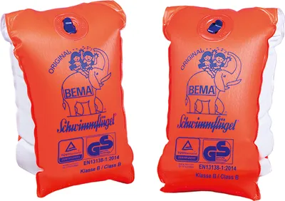 Produktbild von BEMA Schwimmflügel Größe 0 11-30kg orange/blau 14,5x19,5cm 2 Stück