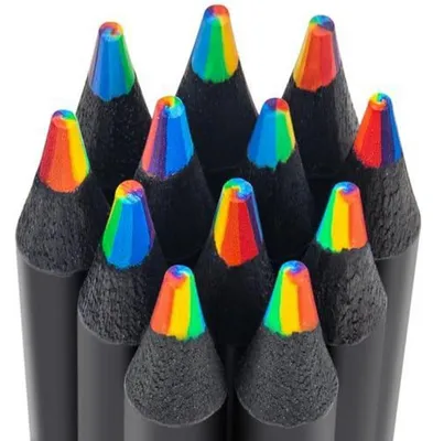 Immagine prodotto di Matite arcobaleno, 12 pezzi, 7 colori in 1, multicolore, per bambini, per disegnare e colorare