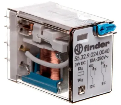 Image de F55-32-9-024-0040 Relais industriel 10A 2P 24V DC pour supports+indicateur mécanique, bouton test